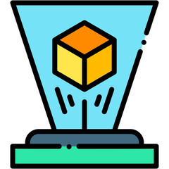 Digital 3D Hologram Technology Icon