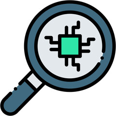 Artificial Intelligence Research and Data Analysis Icon