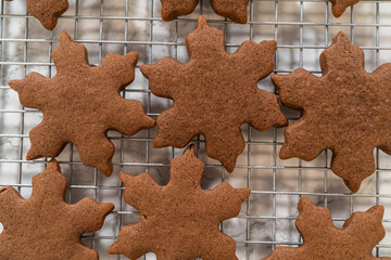 Chocolate Ginger Sugar Cookies in Snowflake Shapes A Festive Treat