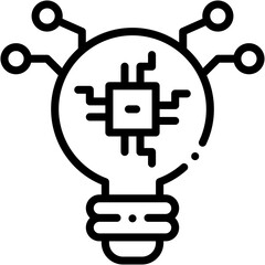 Innovation Light Bulb and Technology Idea Icon