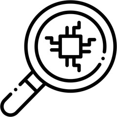 Artificial Intelligence Research and Data Analysis Icon