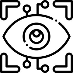 Futuristic Vision Scan and Robotics Technology Icon