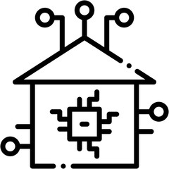 Smart Home Network and Automation Technology Icon