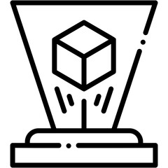 Digital 3D Hologram Technology Icon
