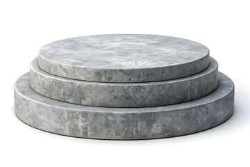 Round Marble Podium Display on White Background for Luxury Product Presentation