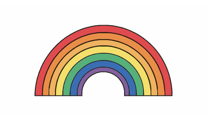 Fototapeta premium Classic rainbow vector illustration with smooth colorful arcs isolated on white