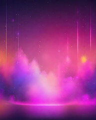 Vibrant Abstract Colorful Mist with Glowing Light Beams and Star Specks｜鮮やかな抽象的なカラフルな霧と光線、星のきらめき