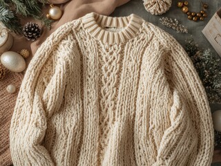 Cozy cream cable knit sweater