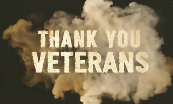 Dusty Smoke Effect Background with Thank You Veterans Text