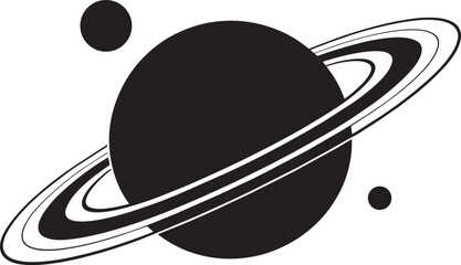 Planet Saturn with rings and moons in space, cosmic celestial body, astronomy © MC Creative