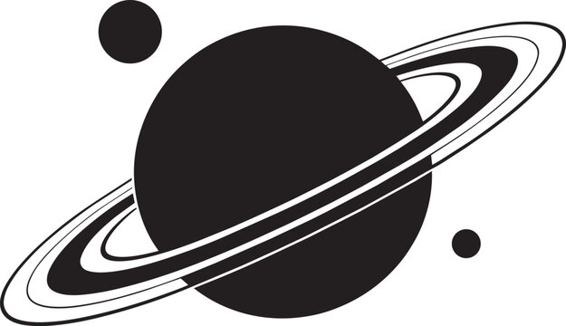 Planet Saturn with rings and moons in space, cosmic celestial body, astronomy