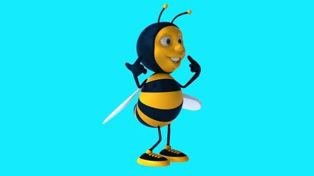 Fun 3D cartoon bee (with alpha channel)