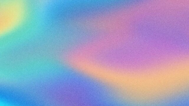 4k seamless loop Holographic fluid grain noise pattern in pastel blue, pink, yellow. Abstract 2000s, Y2K style, iridescent waves. Poster, wallpaper, digital art, summer visual, banner, 90s background