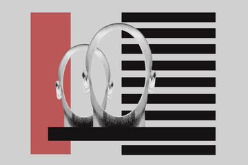 Collage with heads empty inside