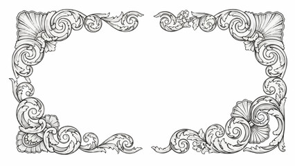 Ornate Decorative Flourish Border Design Element.