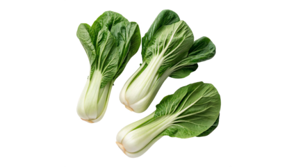 Three bok choy isolated on transparent background