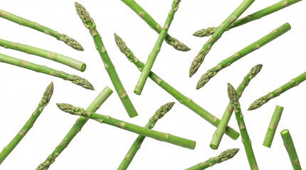 Dynamic, realistic photograph featuring two pink iced donuts with colorful sprinkles, artistically arranged on a white background with soft shadows.