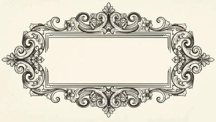Ornate Decorative Frame with Blank Space for Text.