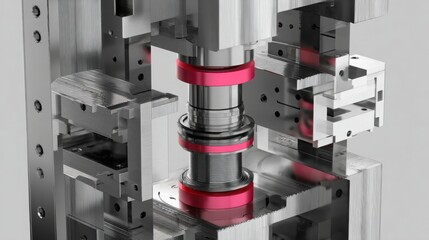 piston pressing against cylinder wall, exaggerated side load visualization