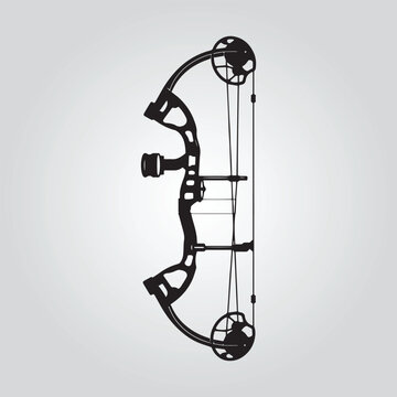 Archery Bow for Hunting Silhouette design Compound Bow vector