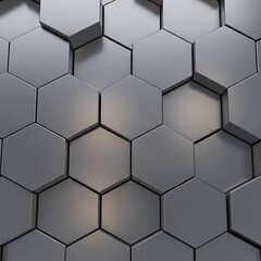 Obraz premium Abstract Gray Hexagon Pattern Background with Geometric Design.