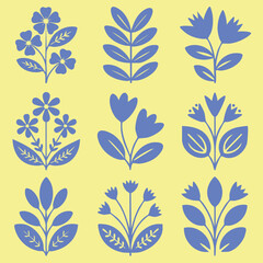 Minimal Botanical Flower and Leaf Icon Set2