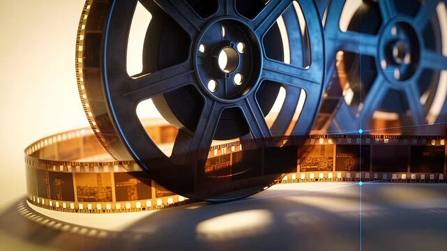Classic Film Reels and Strips A Glimpse into Cinematic History and Production.