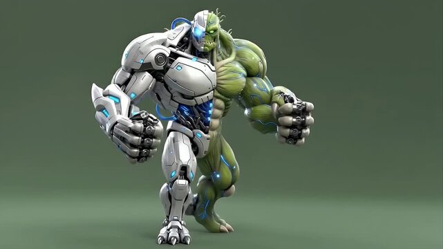 Cybernetic Hulk Transformation A Fusion of Technology and Raw Power.