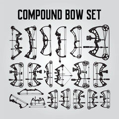 Obraz premium Bundle Compound Bow Archery Bow for Hunting Silhouette