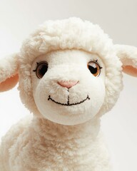 Cuddly white lamb stuffed animal