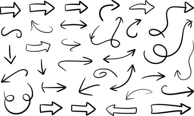 Black and white arrows pointing in different directions