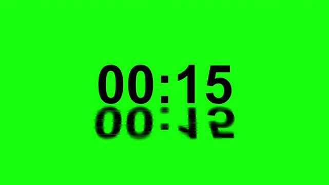 Twenty second countdown designed for preparation timing and layered video workflows. Clean reflective numbers on green background. Perfect for event prep, broadcast overlays, presentation timing