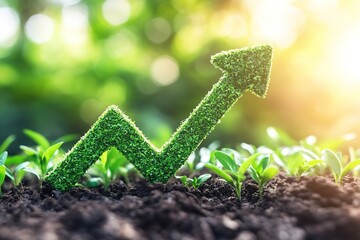 green bussiness arrow graph stock market arrow growing pointing up on economic boom chart trending upwards financial board rises