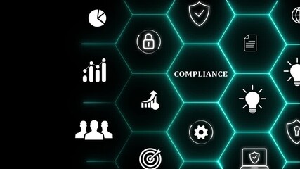 Compliance and regulation concept. Enforcement of laws, regulations, and standards, requirements, internal policies and procedures. Minimize legal and financial risks, protect corporate reputation.4k