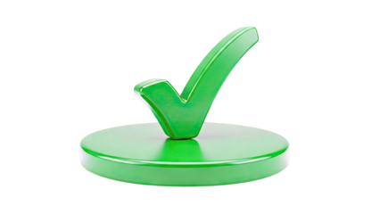 Green Checkmark on a Round Base