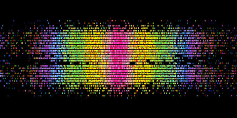 Censored mosaic texture pattern with noise for privacy and stealth on dark background digital art minimal