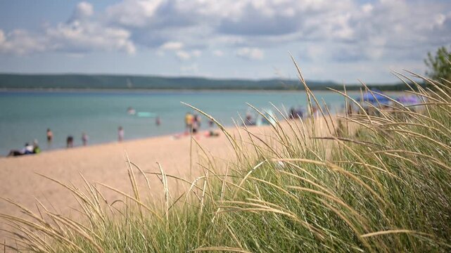 Sleeping Bear Dunes Lakeshore seen through beach grass