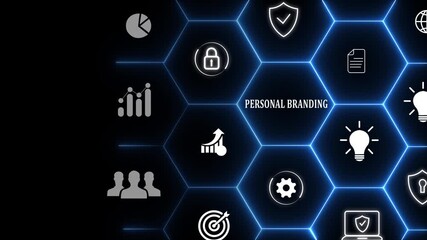 Personal branding concept. Creating and promoting a unique identity, image and reputation. Businessman building a strong personal brand for increasing opportunities, recognition and business success.
