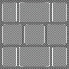 Grid of Blank Labels on Transparent Background for Design