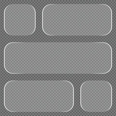 Set of transparent labels for design and branding templates