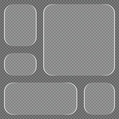 Set of transparent labels for design and branding templates