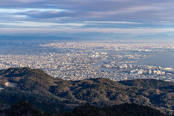 神戸六甲山からの眺望