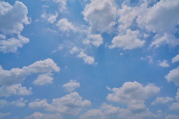 clouds white soft in the vast blue sky