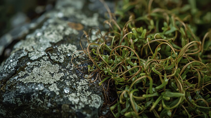 Green Moss on Stone Texture for Nature Backgrounds, Eco Design, Organic Branding, Environmental Concepts, and Editorial Use