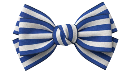 Blue and White Striped Bow Tie