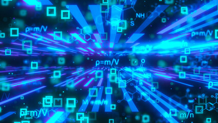 Abstract blue technology background. Computer generated 3d render