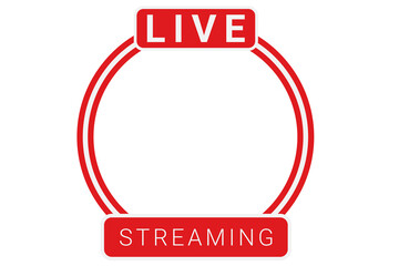 Live Streaming Frame Badge on White Background