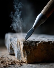 a sharp tool for sharpening stone