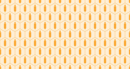 wheat seamless pattern background packaging yellow simple silhouette vector in flat