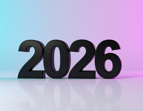 고급스러운 블랙컬러 금속 메탈스타일 2026, 숫자, 말의해, 신년, 새해, 숫자 이미지, 3D숫자 이미지